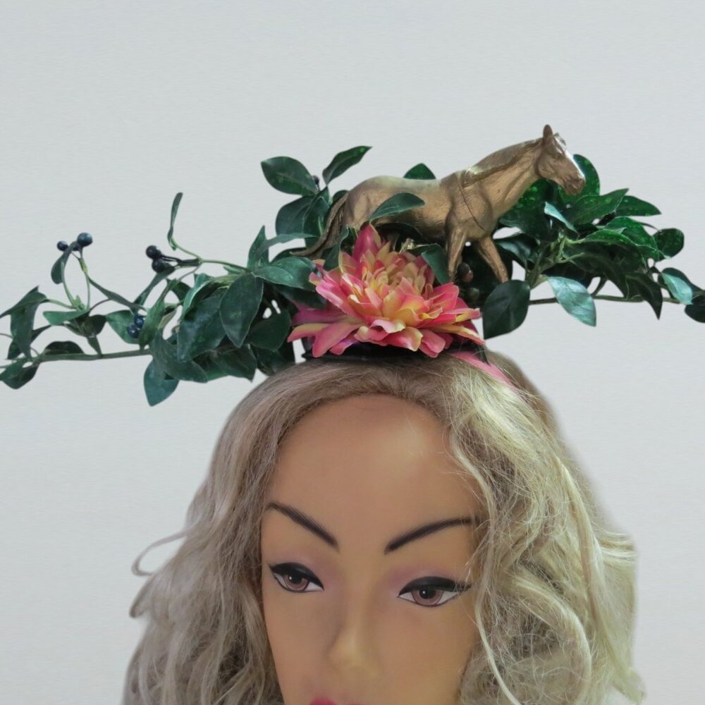 Wild Fun Kentucky Derby Headband Hat, Horse, Floral,  Equine Hat - Picture 2 of 8